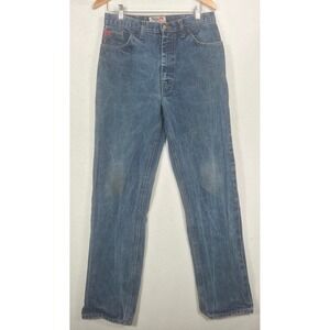 Walls FR Mens‎ Flame Resistant Workwear Jeans 32x34 Medium Wash Denim HRC 2 2112